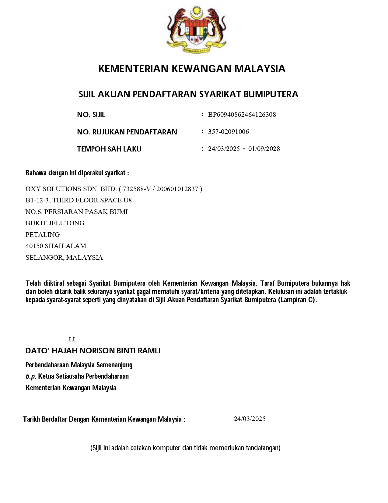 Bumiputera Certification